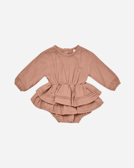 Quincy Mae Rosie Romper - Rose