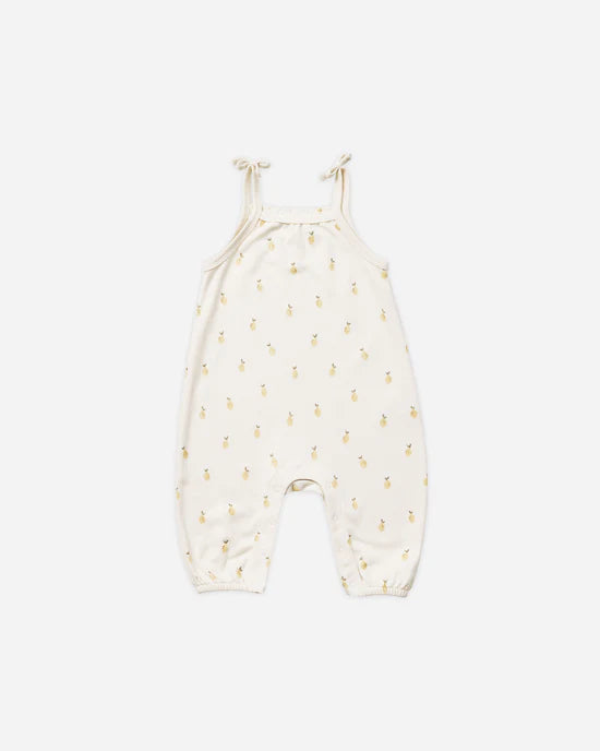 Quincy Mae Smocked Jumpsuit || Lemons