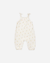 Quincy Mae Smocked Jumpsuit || Lemons