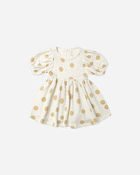 Quincy Mae Waffle Babydoll Dress Butter Dots