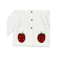 Viverano Organics Strawberry Embroidered Pocket Cardigan