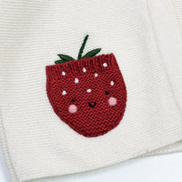 Viverano Organics Strawberry Embroidered Pocket Cardigan