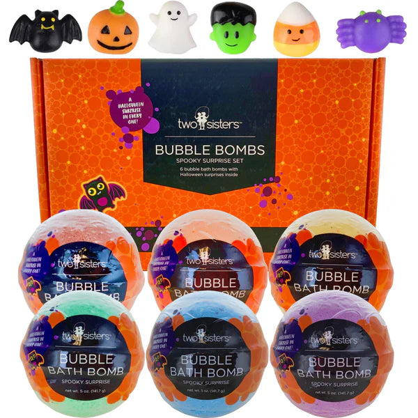 Two Sisters 6 Spooky Surprise Halloween Bubble Bath Bombs Set