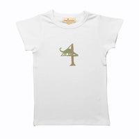 Tiny Victories 4th Birthday Dinosaur T-Shirt