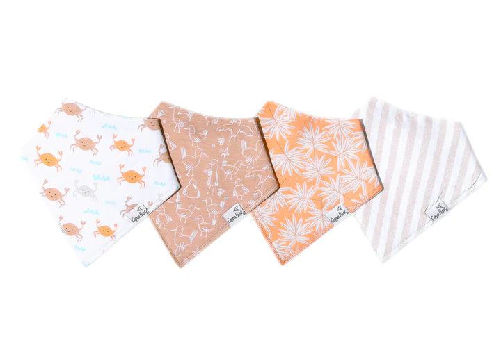 Copper Pearl 4PK Bandana Bib- sloth