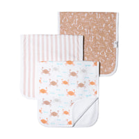 Copper Pearl 3 Pack Burp Cloth Tide