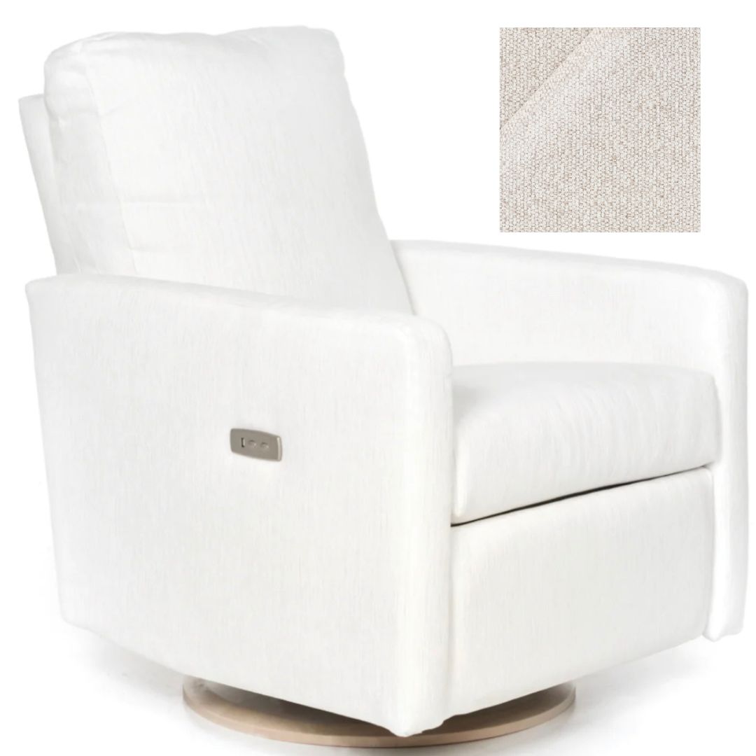 *IN STOCK* Oilo Studio Drew Glider Recliner- Chenille Linen, Power Recline with USB, Wood Base