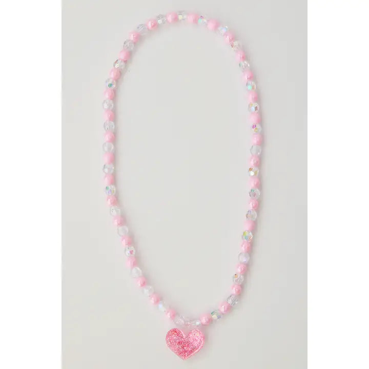 Sparkle Sisters Pink Floating Heart Necklace