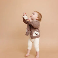 The Blueberry Hill Bear Cardigan-Tan