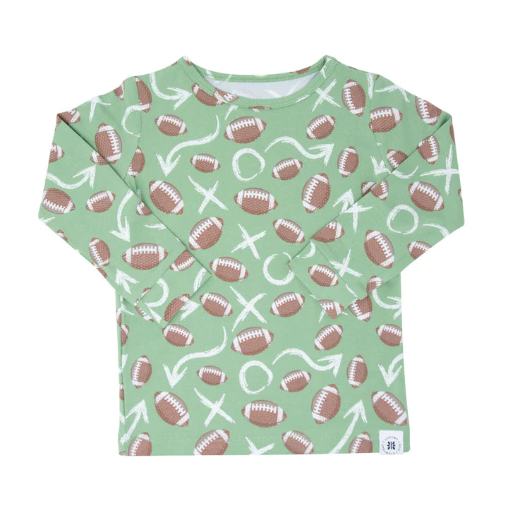 Sweet Bamboo Two Piece Pajama Football Print