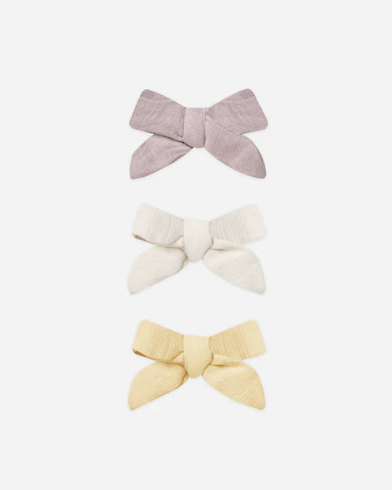 Quincy Mae Bow W. Clip, Set Of 3 || Lavender, Natural, Lemon