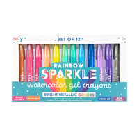 Ooly Rainbow Sparkle Metallic Watercolor Gel Crayons - Set of 12