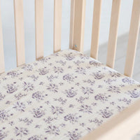 Saranoni Cotton Muslin Crib Sheet- Forget Me Not