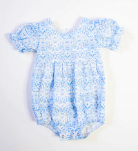 Ollie Jay - Quinn Poplin Romper in Blue Bunnies