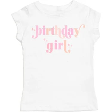 Sweet Wink Birthday Girl short Sleeve Shirt White with Blush