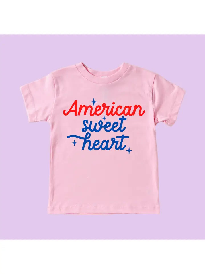 Benny & Ray American Sweet Heart Toddler and Youth 4th of July Shirt