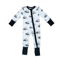 Angel Dear Earth Movers Bamboo 2 Way Zipper Romper