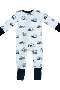 Angel Dear Earth Movers Bamboo 2 Way Zipper Romper