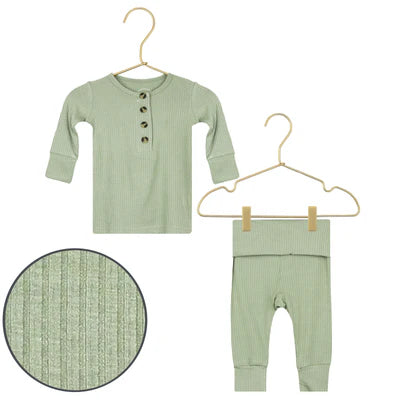 Lou Lou and Company Ribbed Ellis Top and Bottom Pajama Set