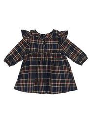 Mabel and Honey Navy, Plaid Dress with Green and Cream accents