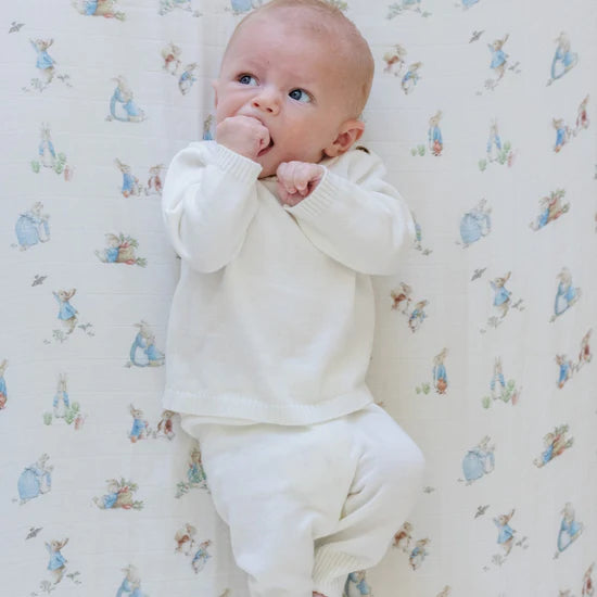 PETER RABBIT™ COTTON MUSLIN CRIB SHEETS