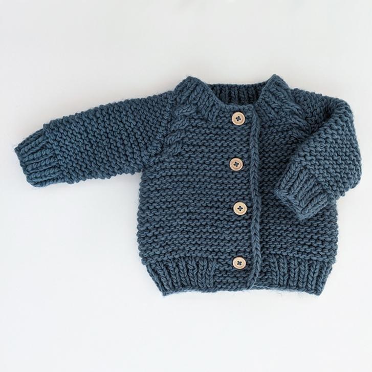 Huggalugs Garter Stitch Cardigan Sweater