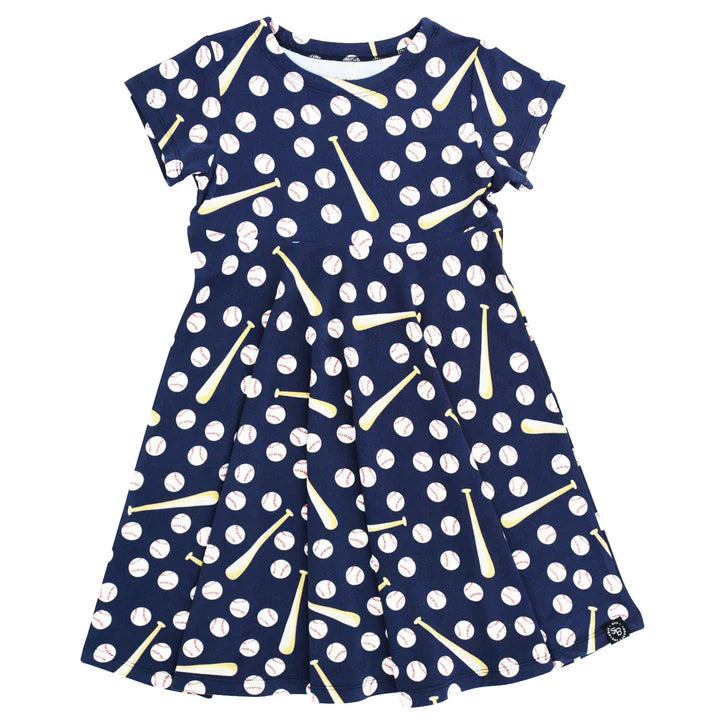 Sweet Bamboo Swirly Girl short sleeve Baseball dress