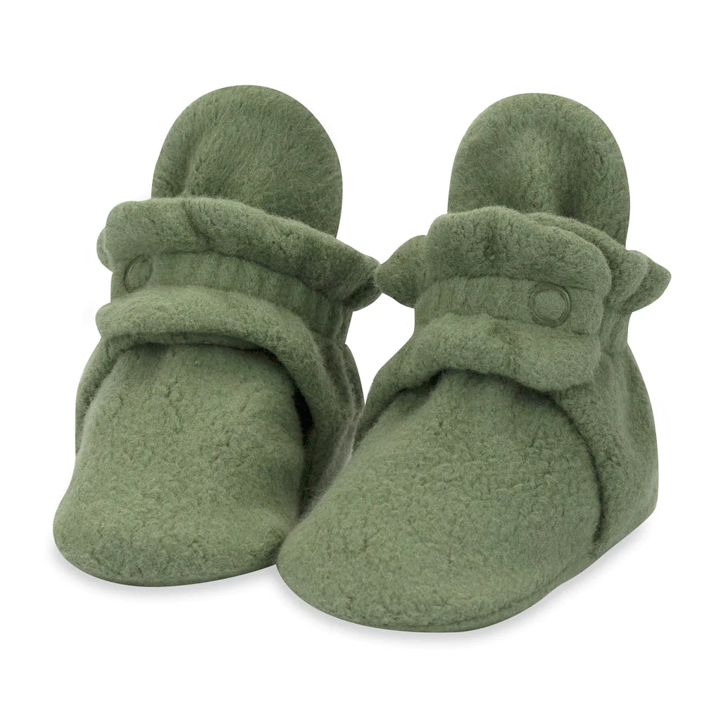 zutano cozie fleece baby bootie- Olive