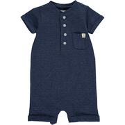 Me & Henry Camborne Henley Romper | Navy Ribbed