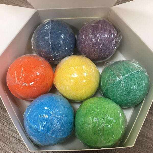 BATH SQUIGGLERS -BATH BOMBS - 7 PACK GIFT BOX