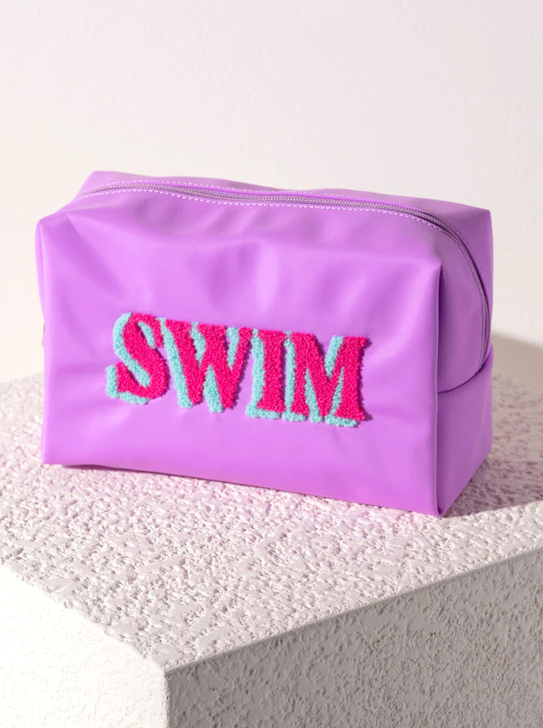 SHIRALEAH JOY "SWIM" ZIP POUCH, LILAC