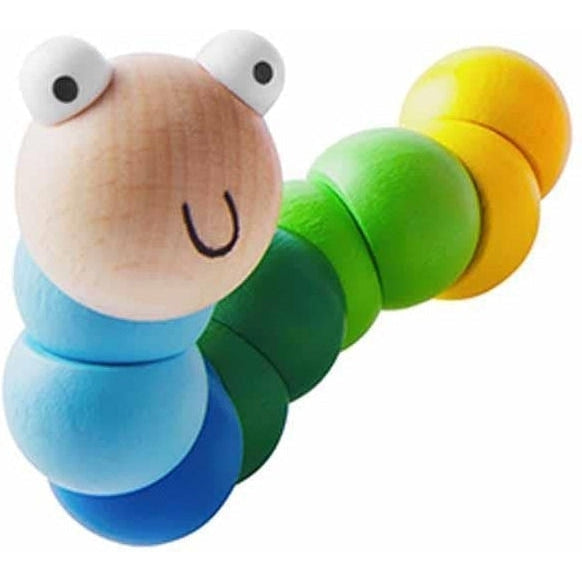 Mud Pie Blue Wooden Wiggly Worm