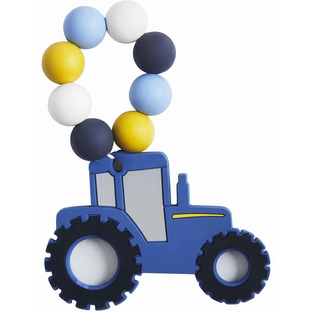 Mud Pie Blue Tractor Silicone Teether