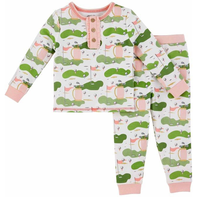 Mud Pie Pink Golf Pajama Set