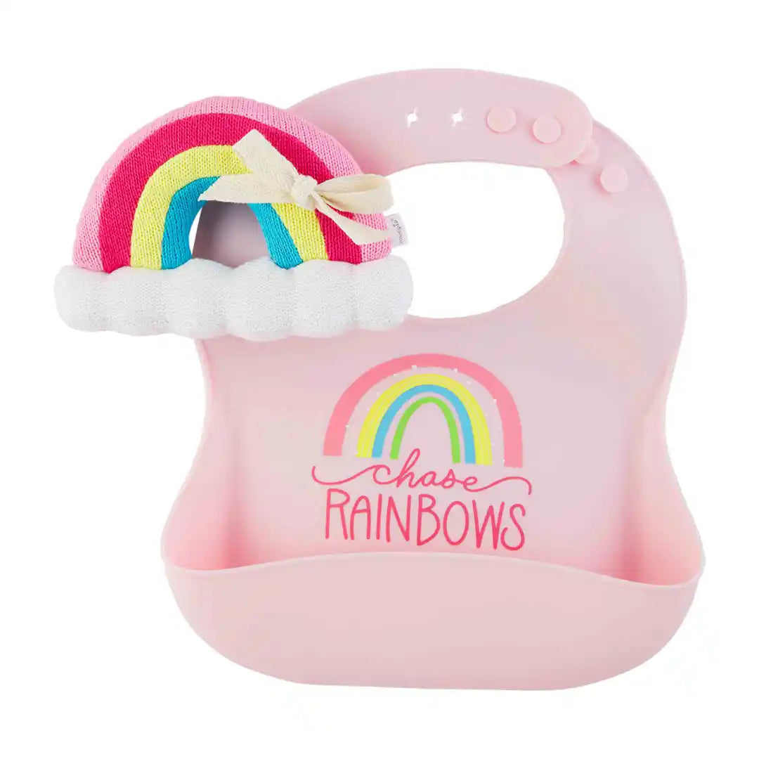 Mud Pie Silicone Bib and Rattle Set