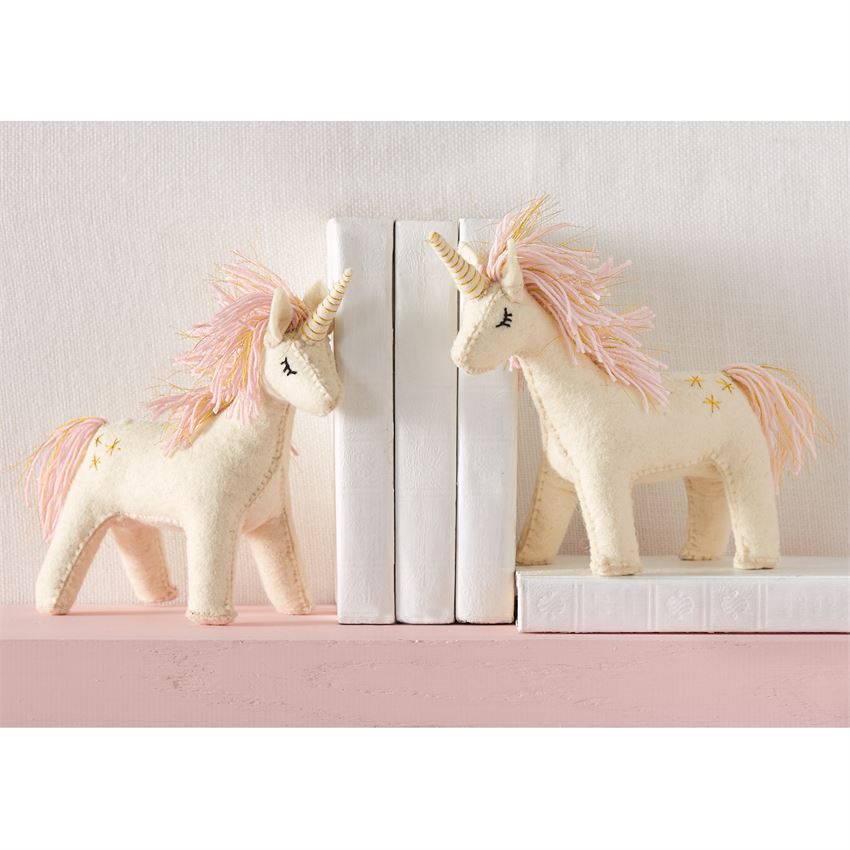 Mud Pie Unicorn Felt Bookend