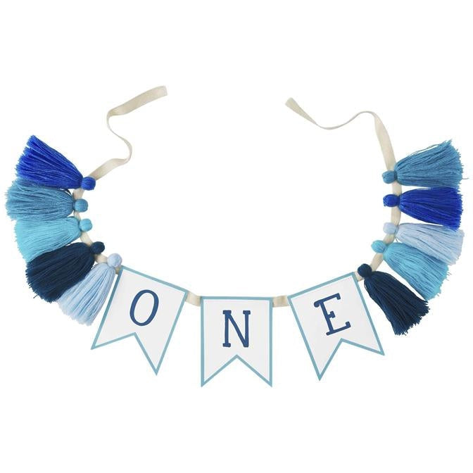 Mud Pie Blue One Birthday Banner