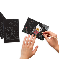 OOLY- cutie cats scratch and scribble mini scratch art kit