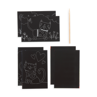 OOLY- cutie cats scratch and scribble mini scratch art kit