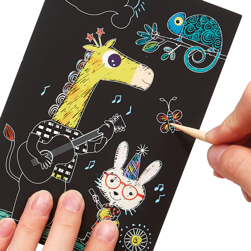 OOLY- safari party scratch and scribble mini scratch art kit