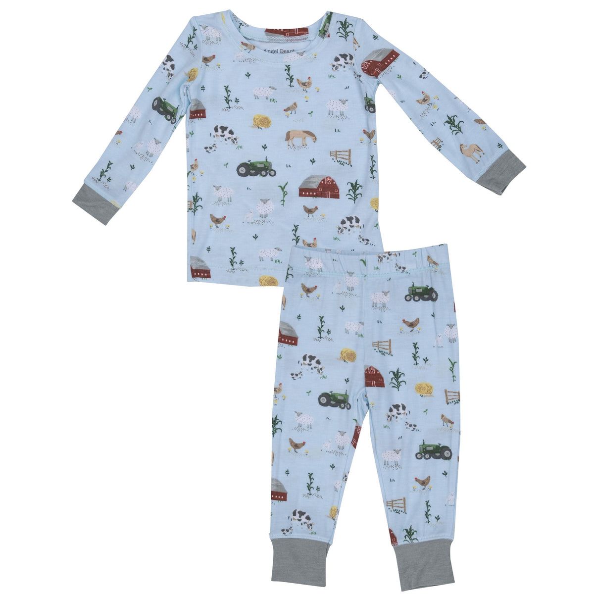 Angel Dear Big Red Barn Blue Longsleeve Loungewear Set Toddler