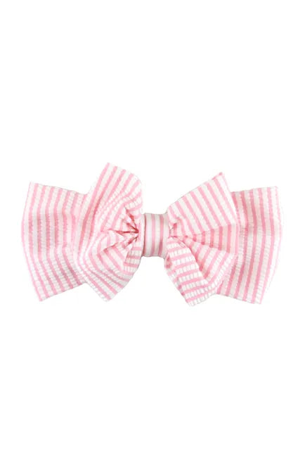 Ruffle Butts Seersucker Swim Bow Headband