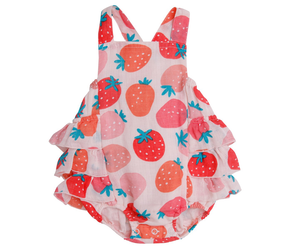 Angel Dear Ruffle Sunsuit - Strawberries