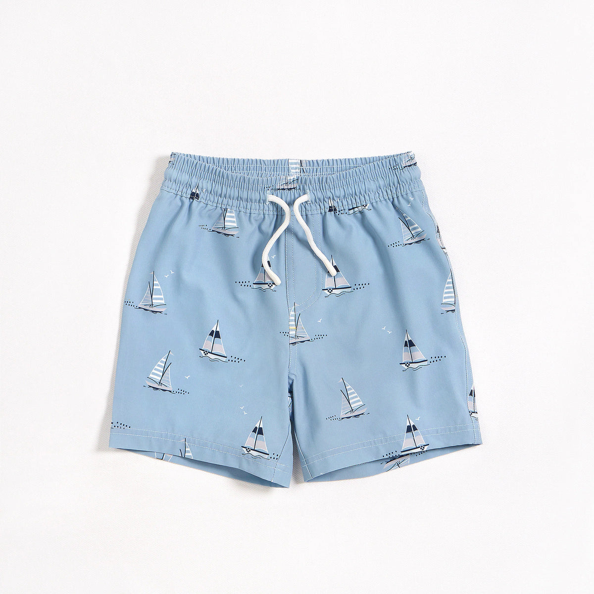 petit lem - Sailboats on Dusty Blue Swim Trunks