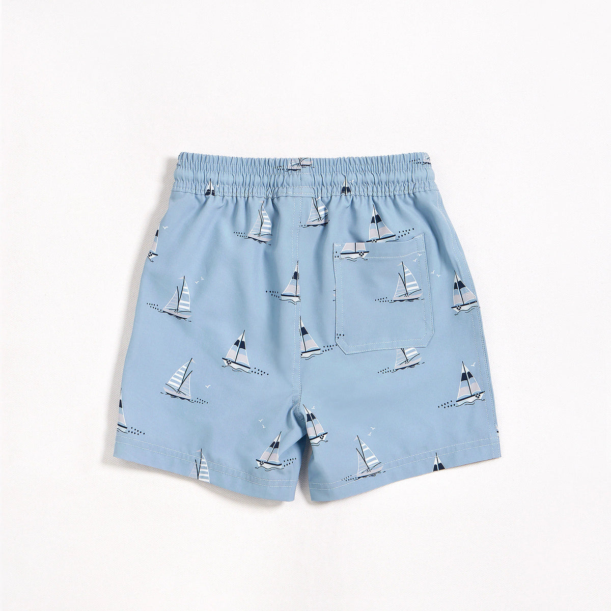 petit lem - Sailboats on Dusty Blue Swim Trunks