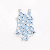 PETIT LEM Daisies on Dusty Blue One-Piece Swimsuit