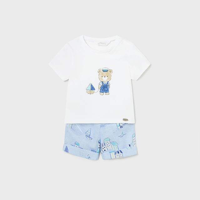 Mayoral Shorts And T-Shirt Set | White