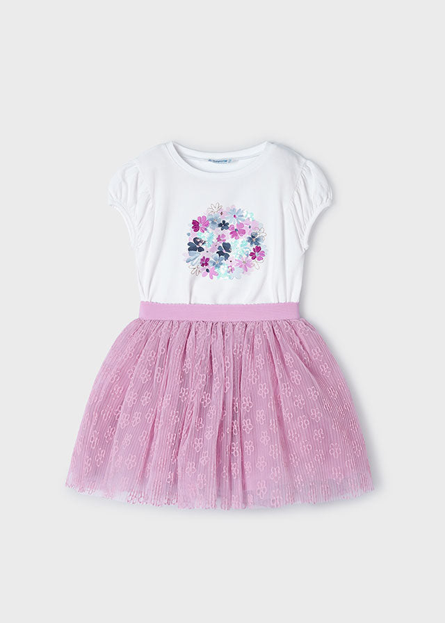 Mayoral Tulle Skirt Set | Mauve