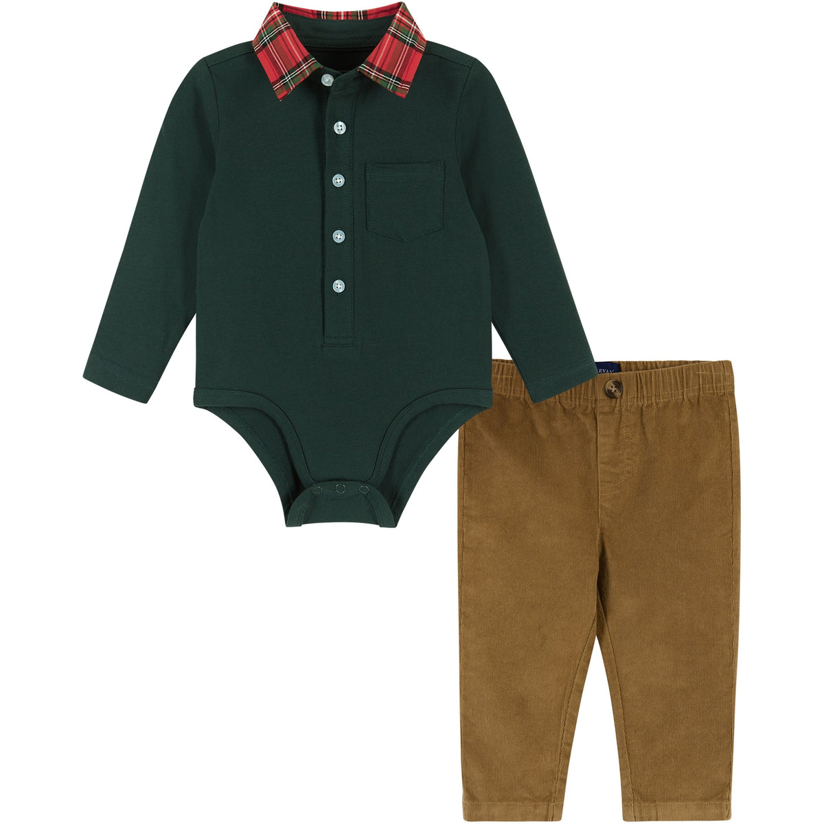 Andy & Evan Hunter Holiday Polo Shirtzie Set