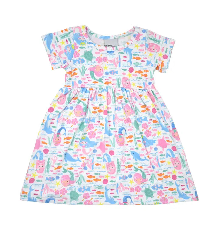 Flap Happy UPF50+ Girls Short Sleeve Tee Dress | Fantasea Mermaid